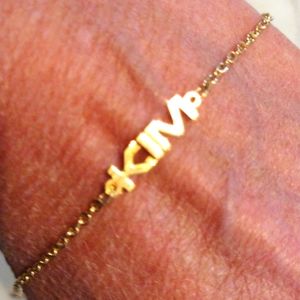Beautiful faux gold personal chain bracelet Kim.